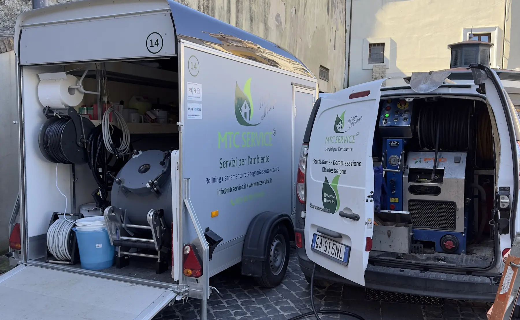 Mezzi MTC Service pronti per interventi tecnici anche fuori dal Lazio